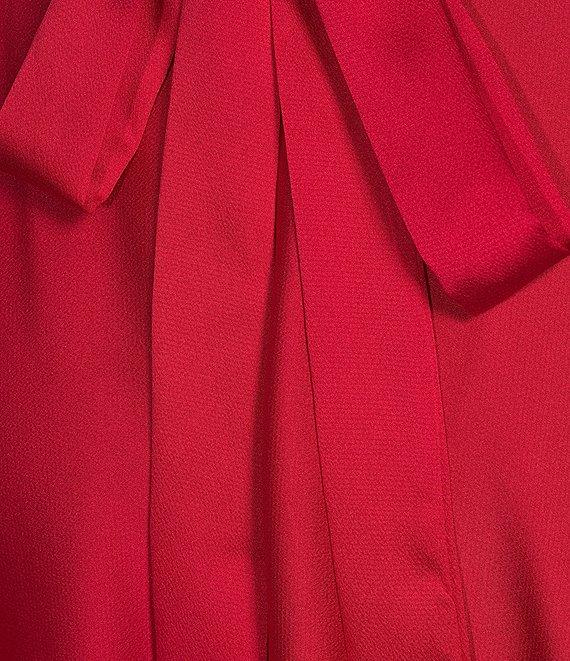 B. Darlin Bubble Satin Deep V-Neck Wide Strap Dress Product Image