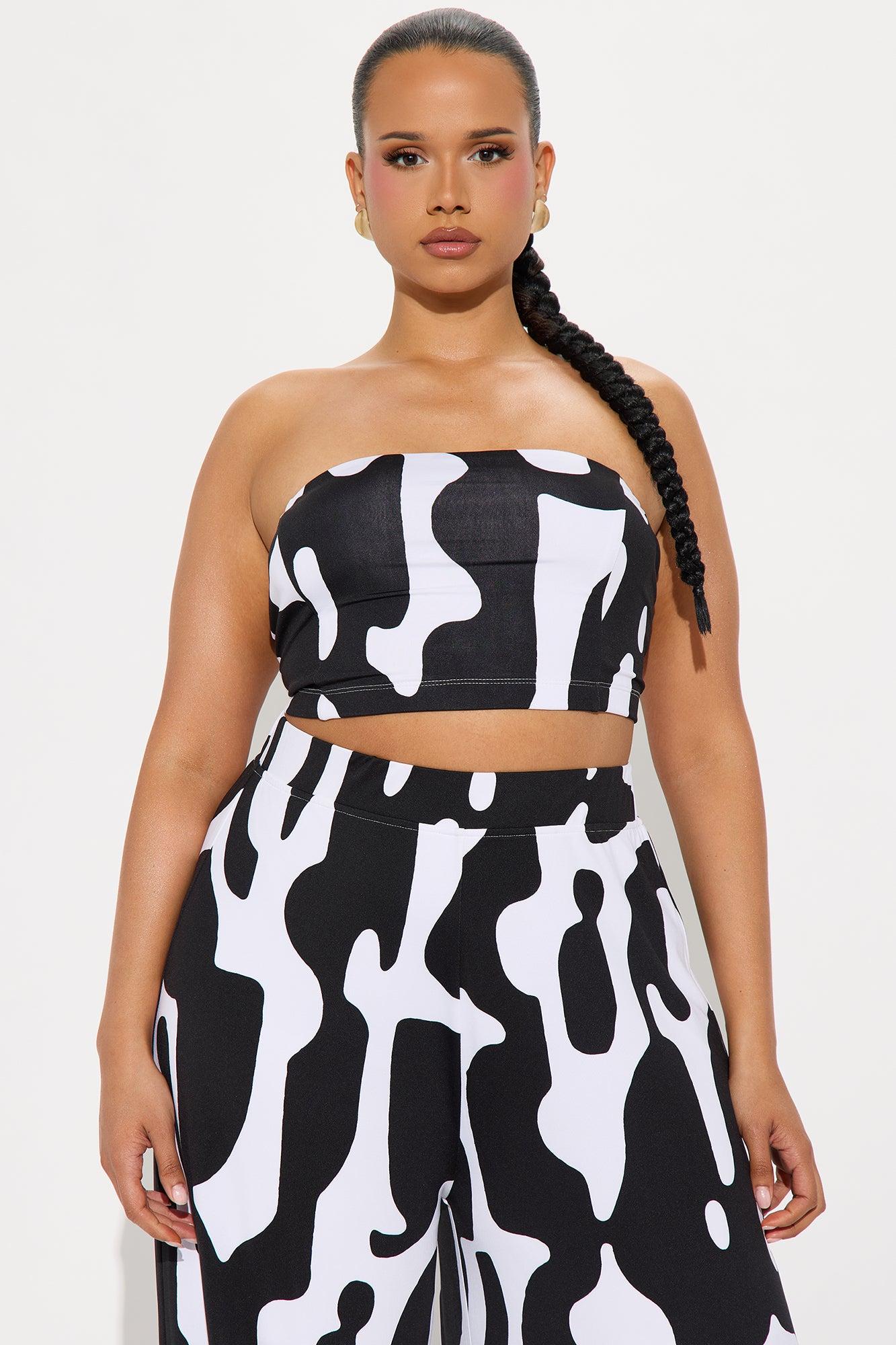 Abstract Allure Pant Set - Black/White Product Image