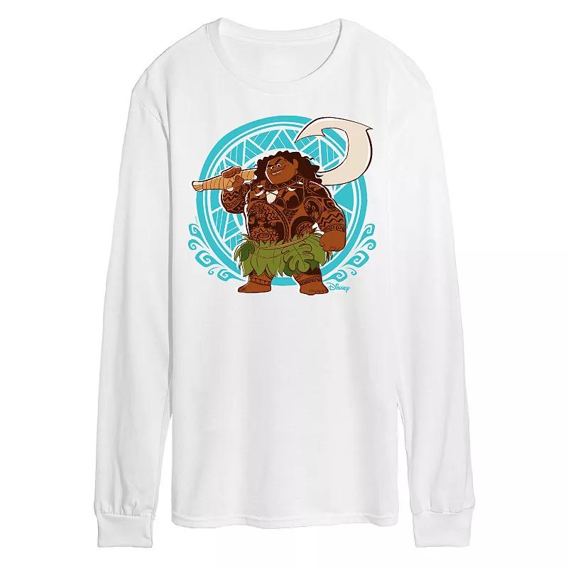 Disney's Moana Men's Maui Pattern Long Sleeve Graphic Tee,  Product Image