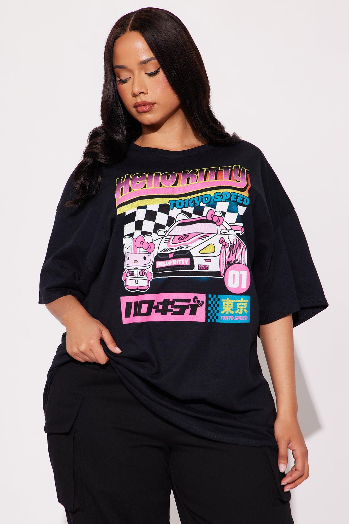 Hello Kitty Racing Oversized Tee - Black Product Image