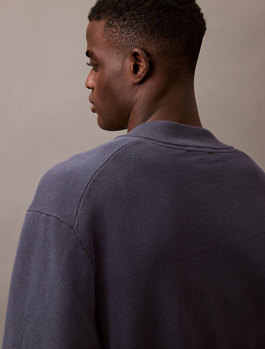 Smooth Cotton Sweater Bomber Jacket Product Image