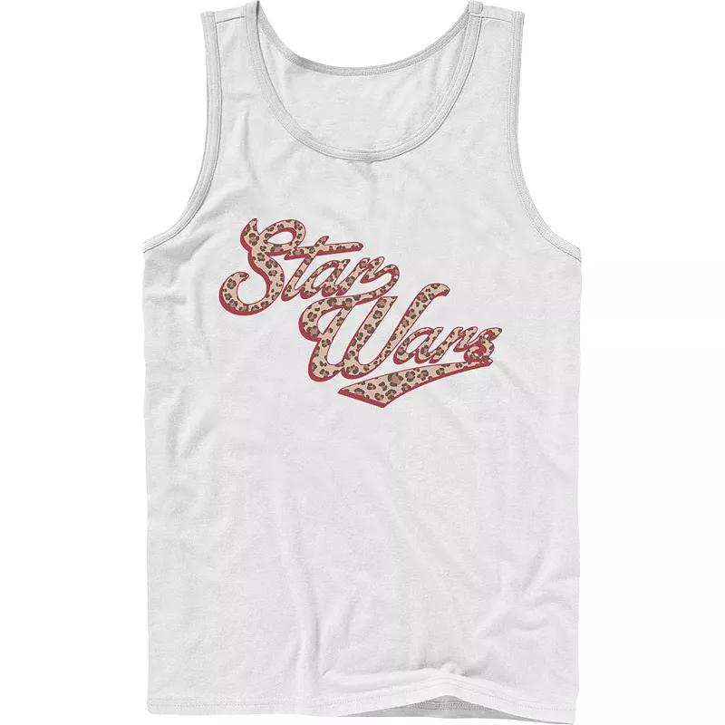 Men's Star Wars Cursive Cheetah Fill Logo Tank Top,  Product Image