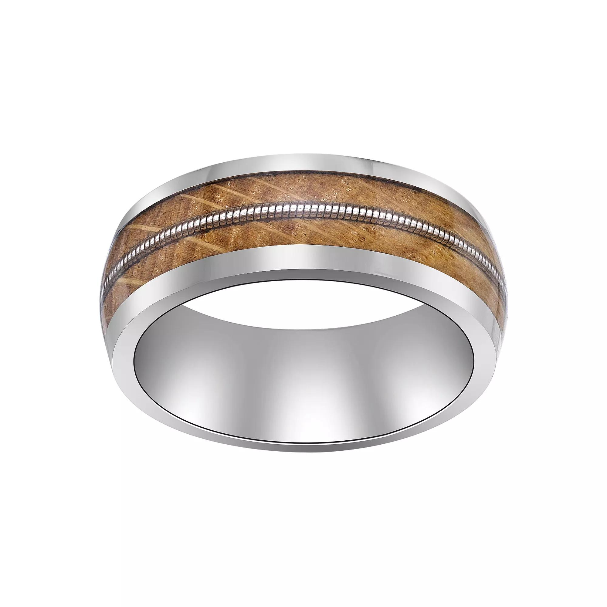 LYNX Men's Stainless Steel & Wood Ring, Size: 12, Two Tone Product Image