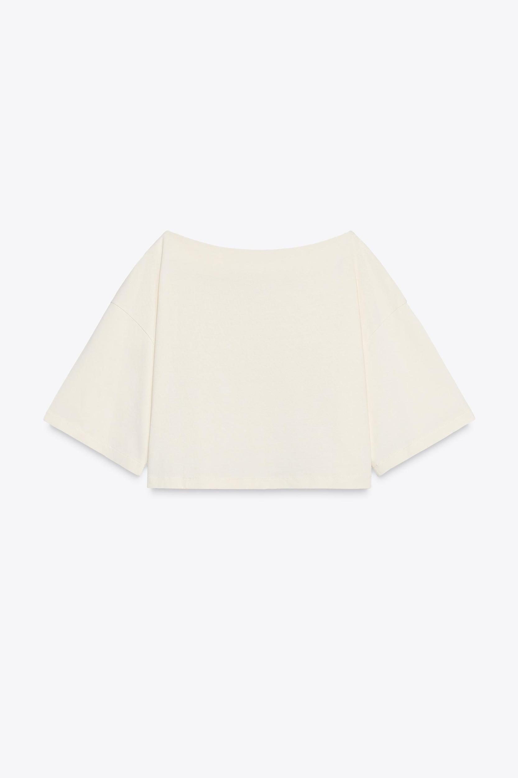 BOAT NECK COTTON T-SHIRT Product Image