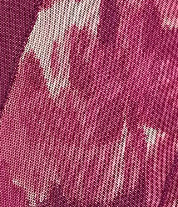 Slim Factor by Investments Kiki Blur Print Crew Neck Long Sleeve Ruffled Hem Lined Top Product Image