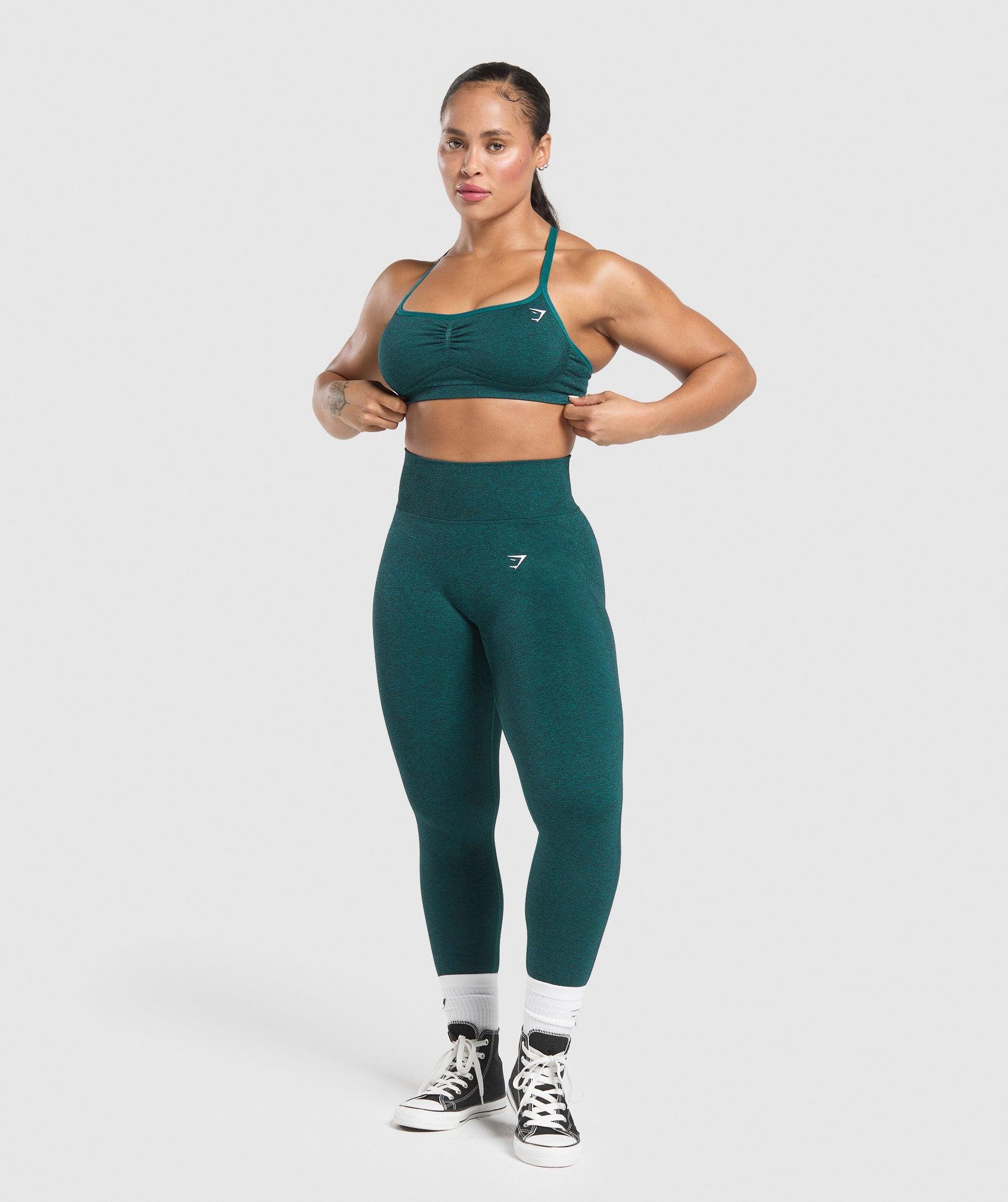 Gymshark Lift Seamless Sports Bra - Functional Teal/Black Marl Female Product Image