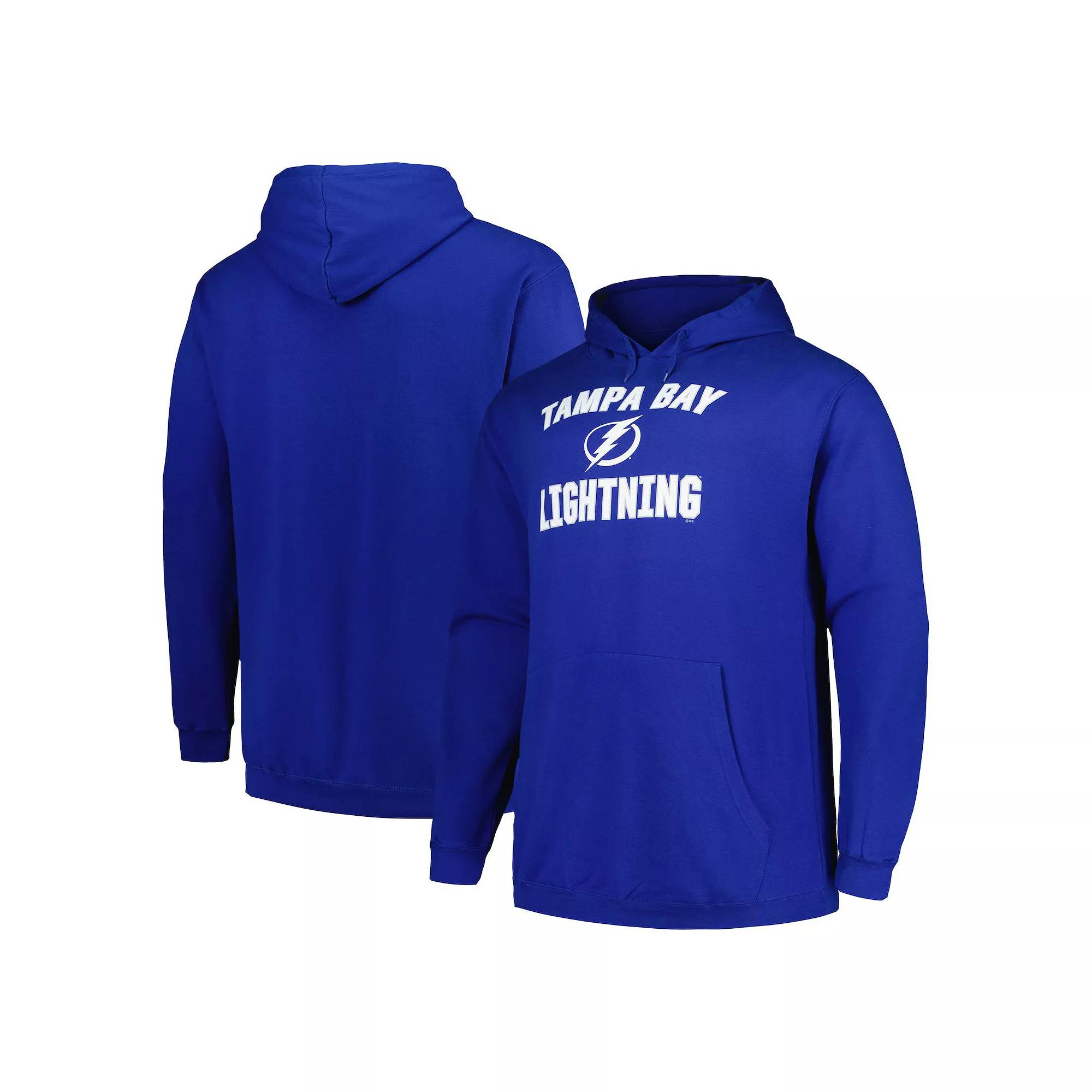 Men's Profile Blue Tampa Bay Lightning Big & Tall Arch Over Logo Pullover Hoodie,  Product Image