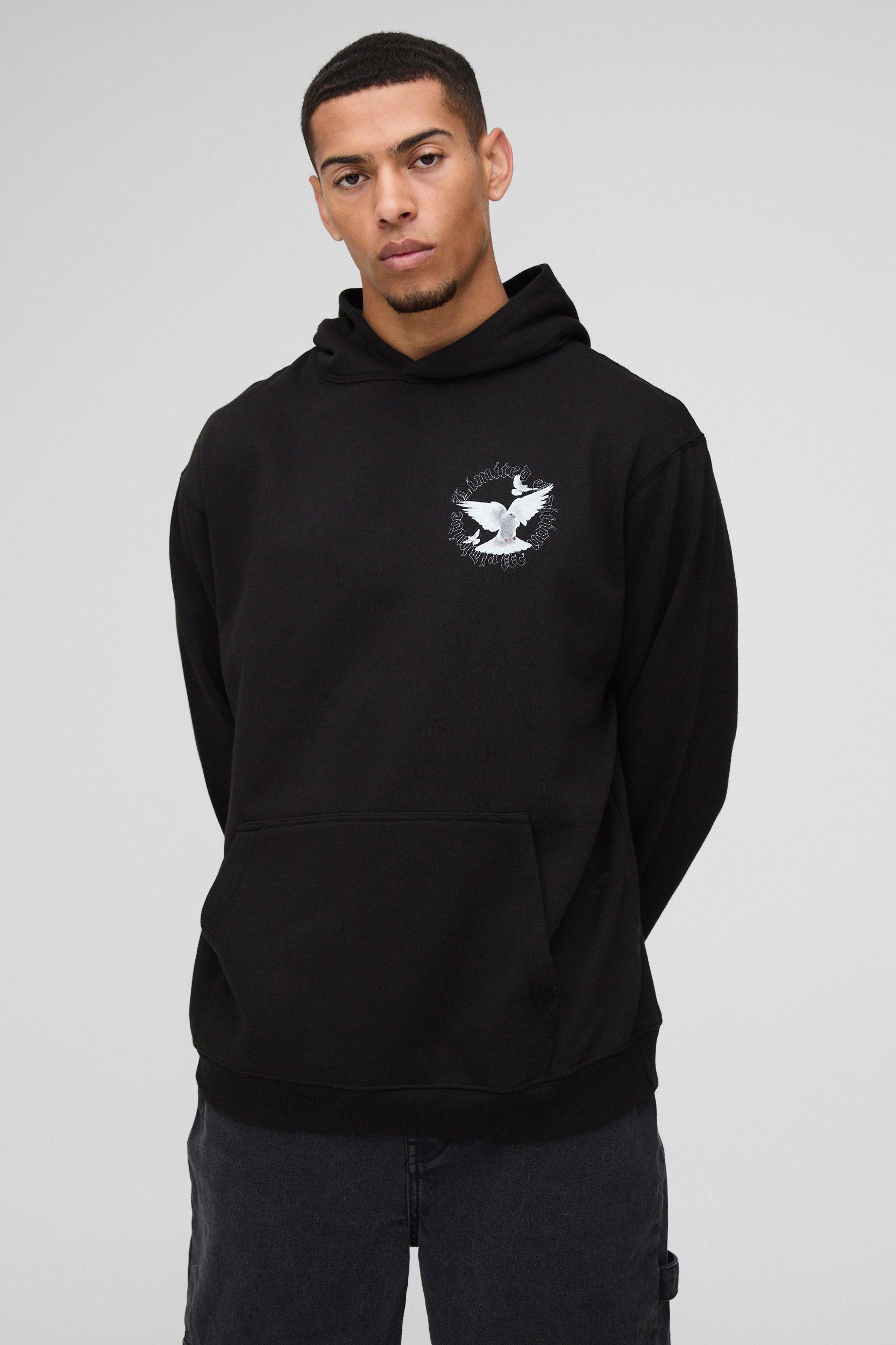 Dove Graphic Oversized Hoodie | boohooMAN USA Product Image
