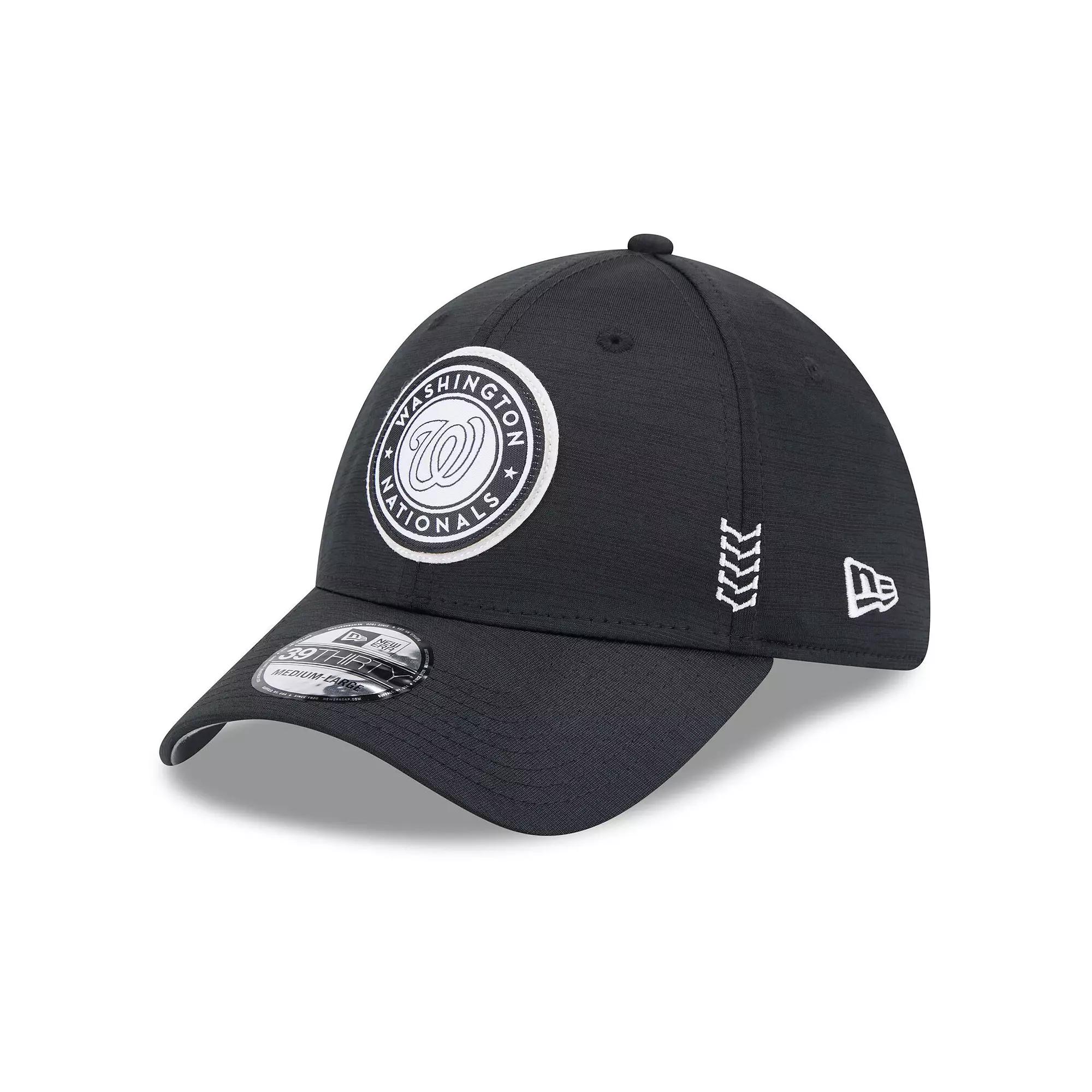 Men's New Era Black Washington Nationals 2024 Clubhouse 39THIRTY Flex Fit Hat,  Product Image