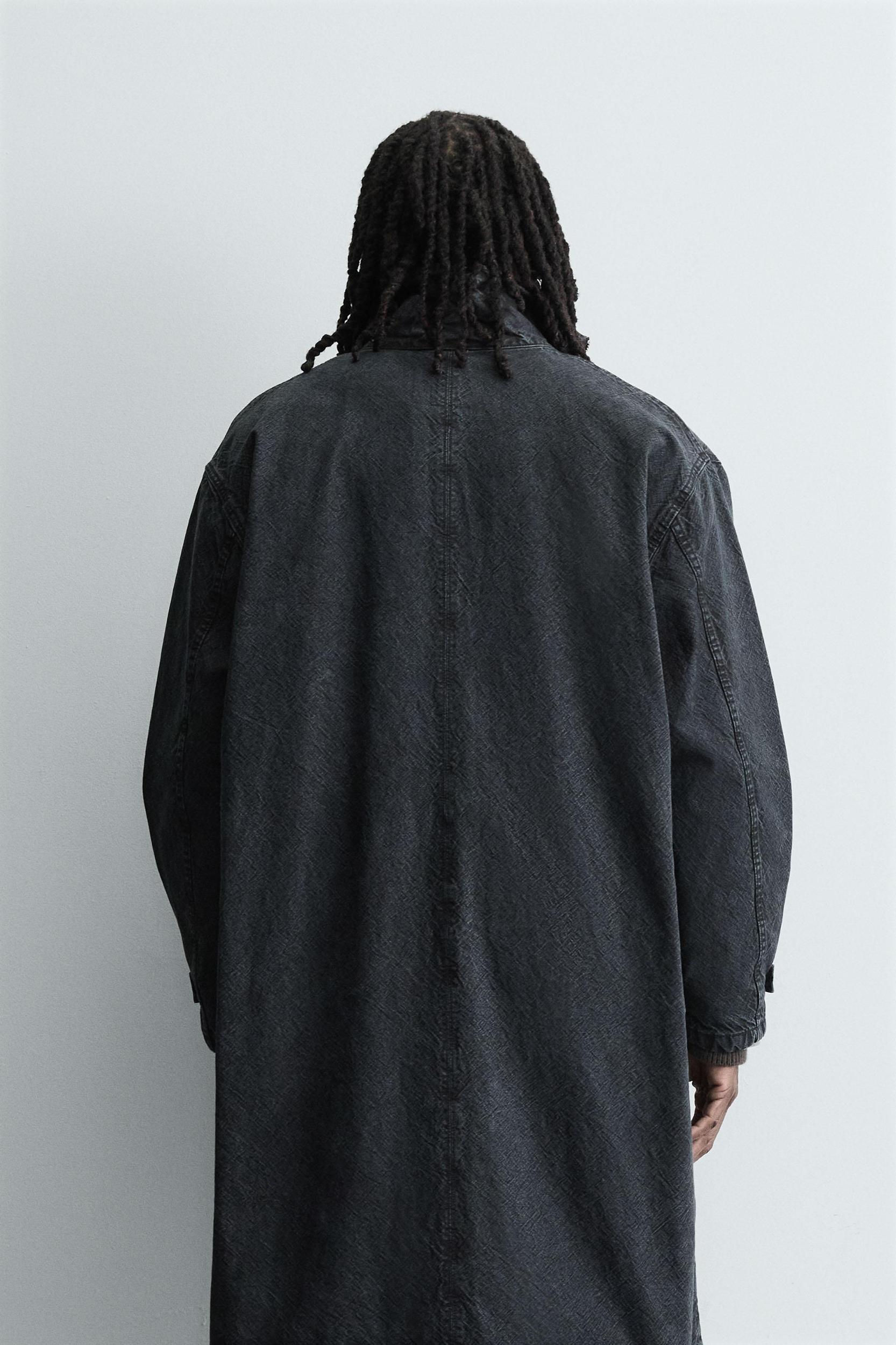 WASHED DENIM RELAXED FIT COAT Product Image