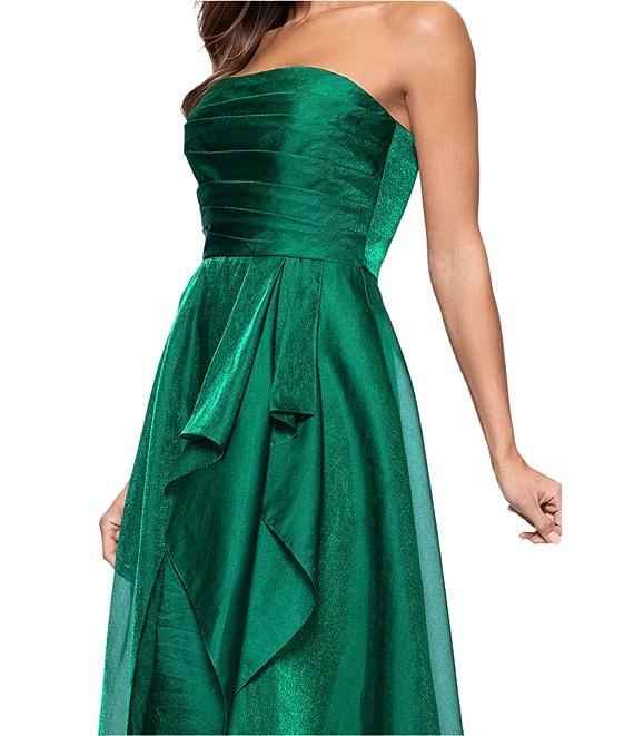 Xscape Strapless Organza Ruffle Gown Product Image