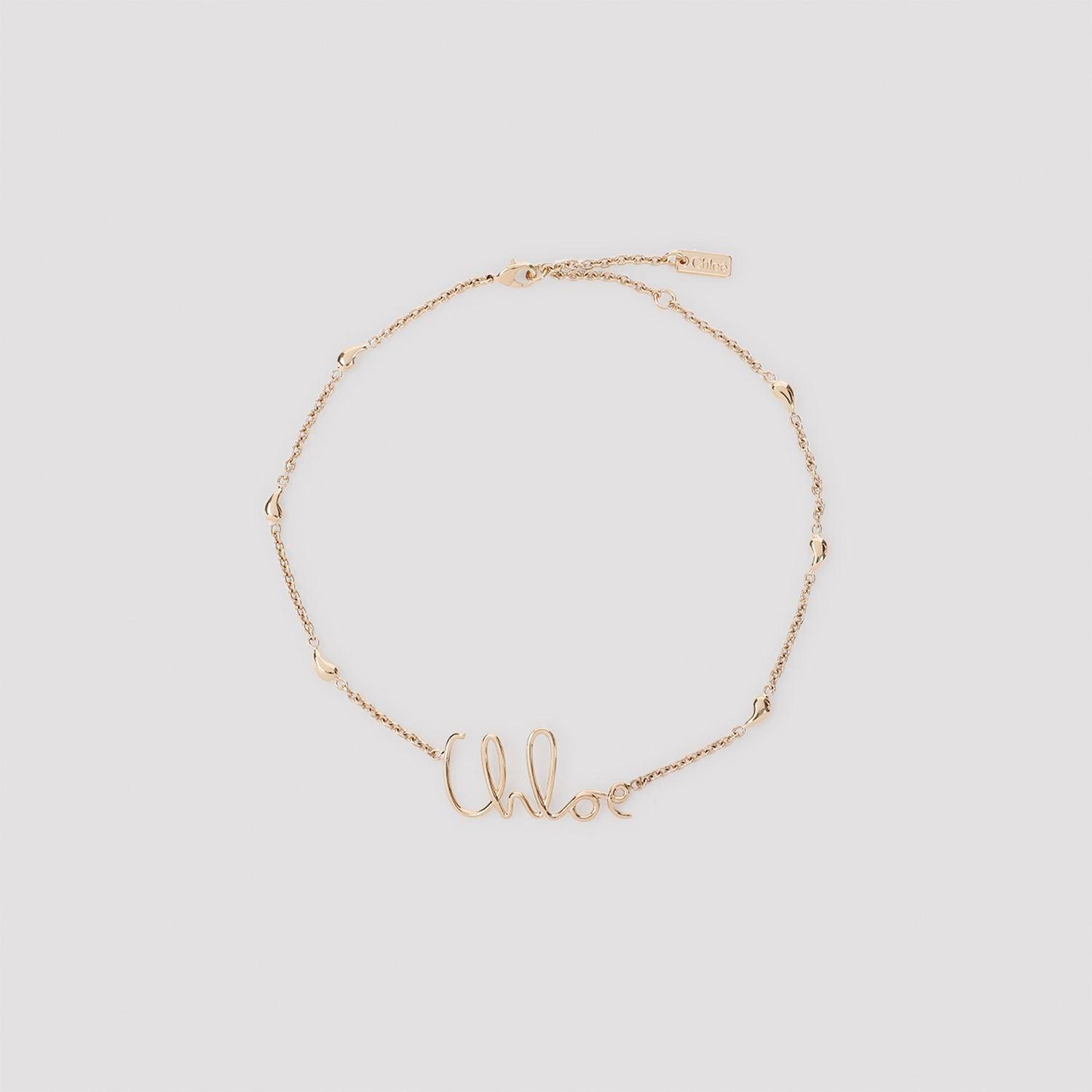 CHLOÉ Golden Logo Shells Necklace Product Image