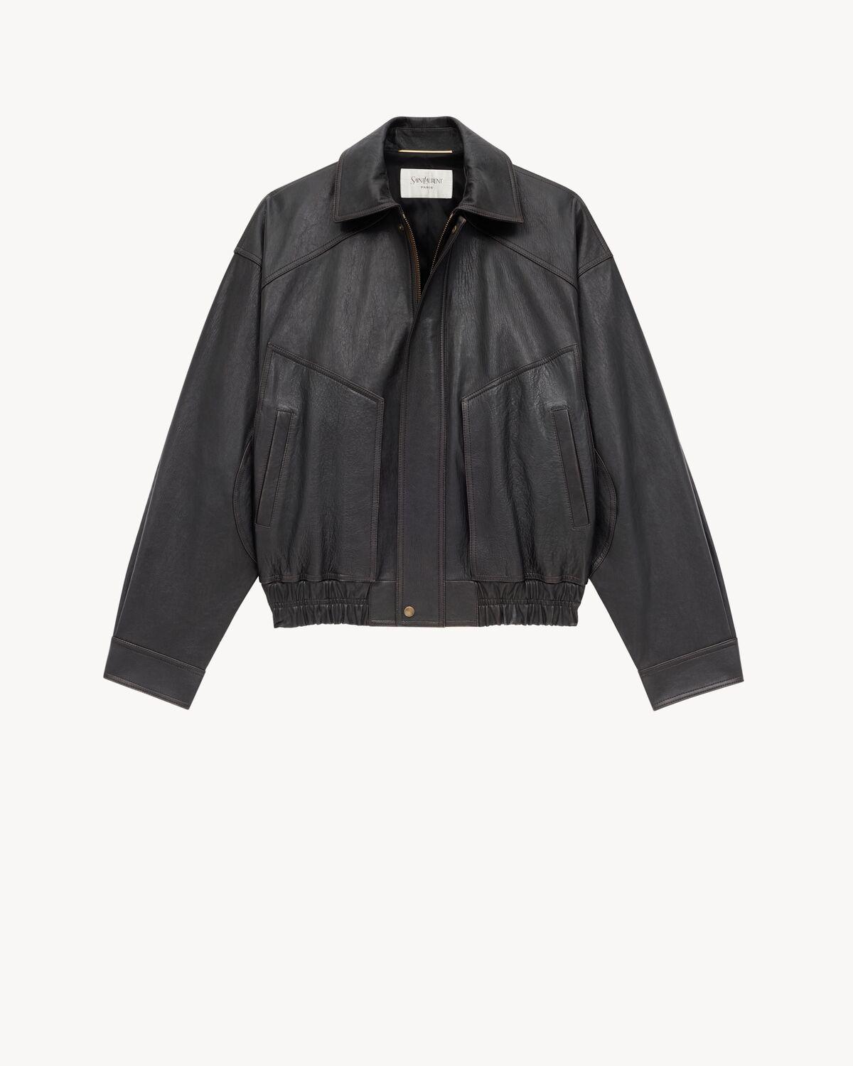 bomber jacket in grained lambskin Product Image