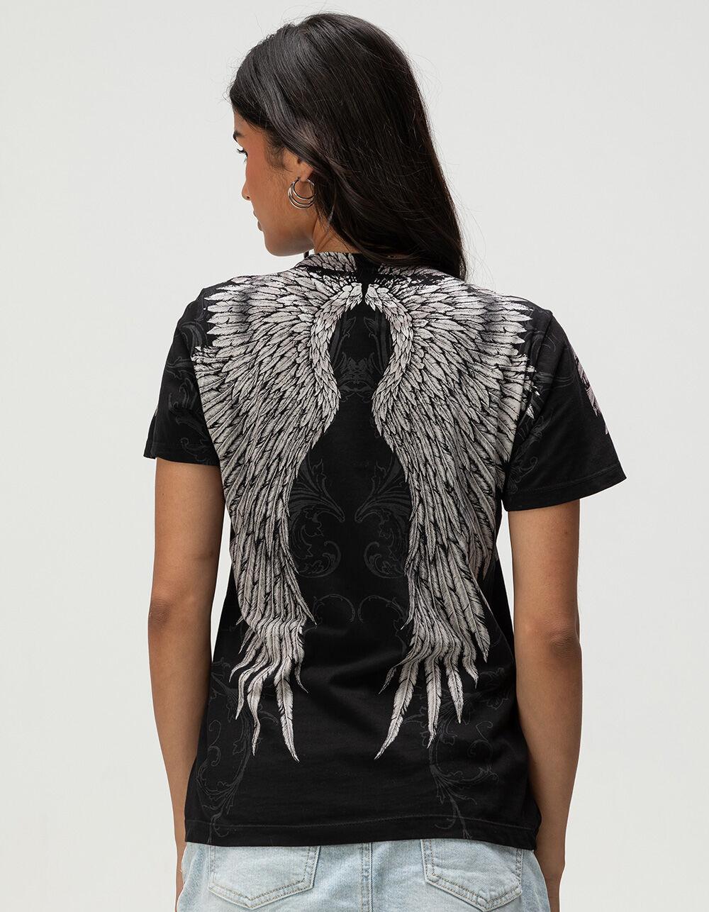 AFFLICTION Saint Womens Lace Up Tee - BLACK Product Image