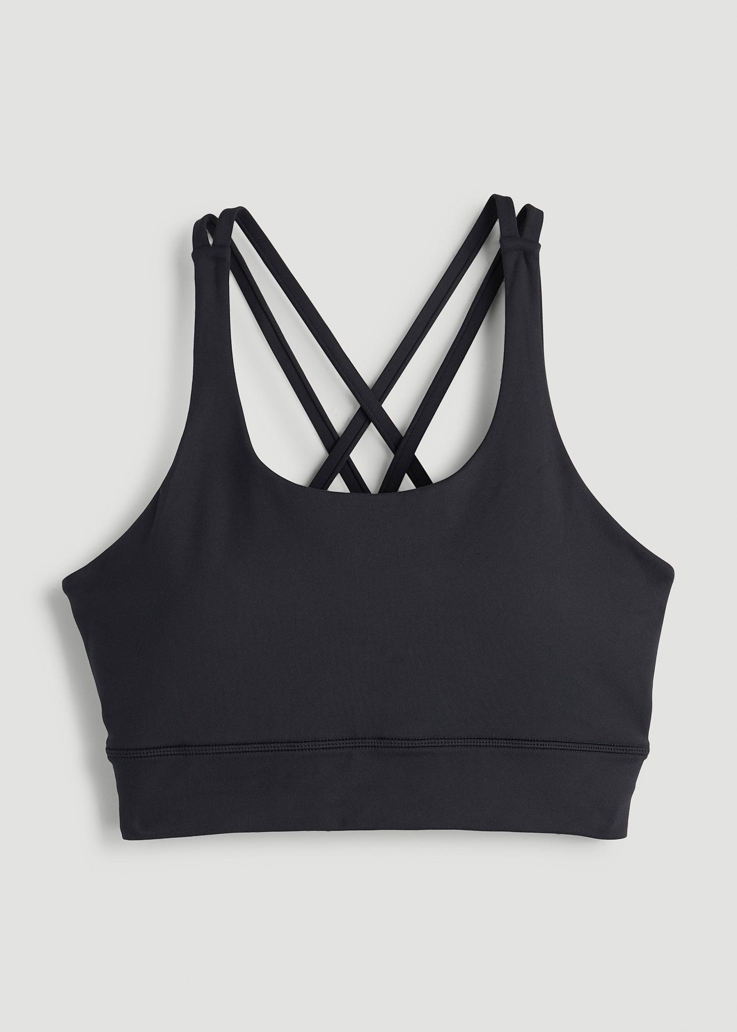 Women's Balance Crisscross Sports Bra for Tall Women in Black Female Product Image
