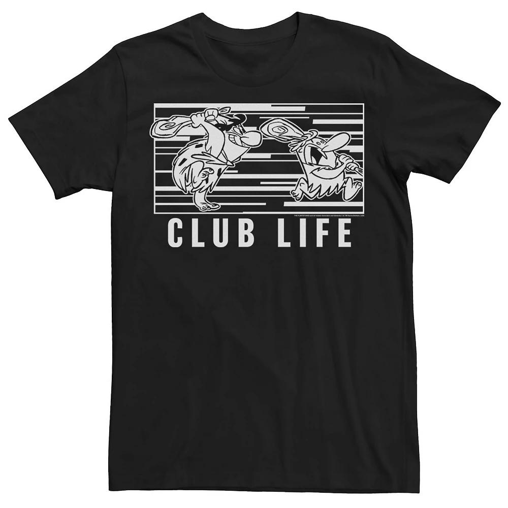 Men's Flinstones Club Life Black And White Poster Tee,  Product Image
