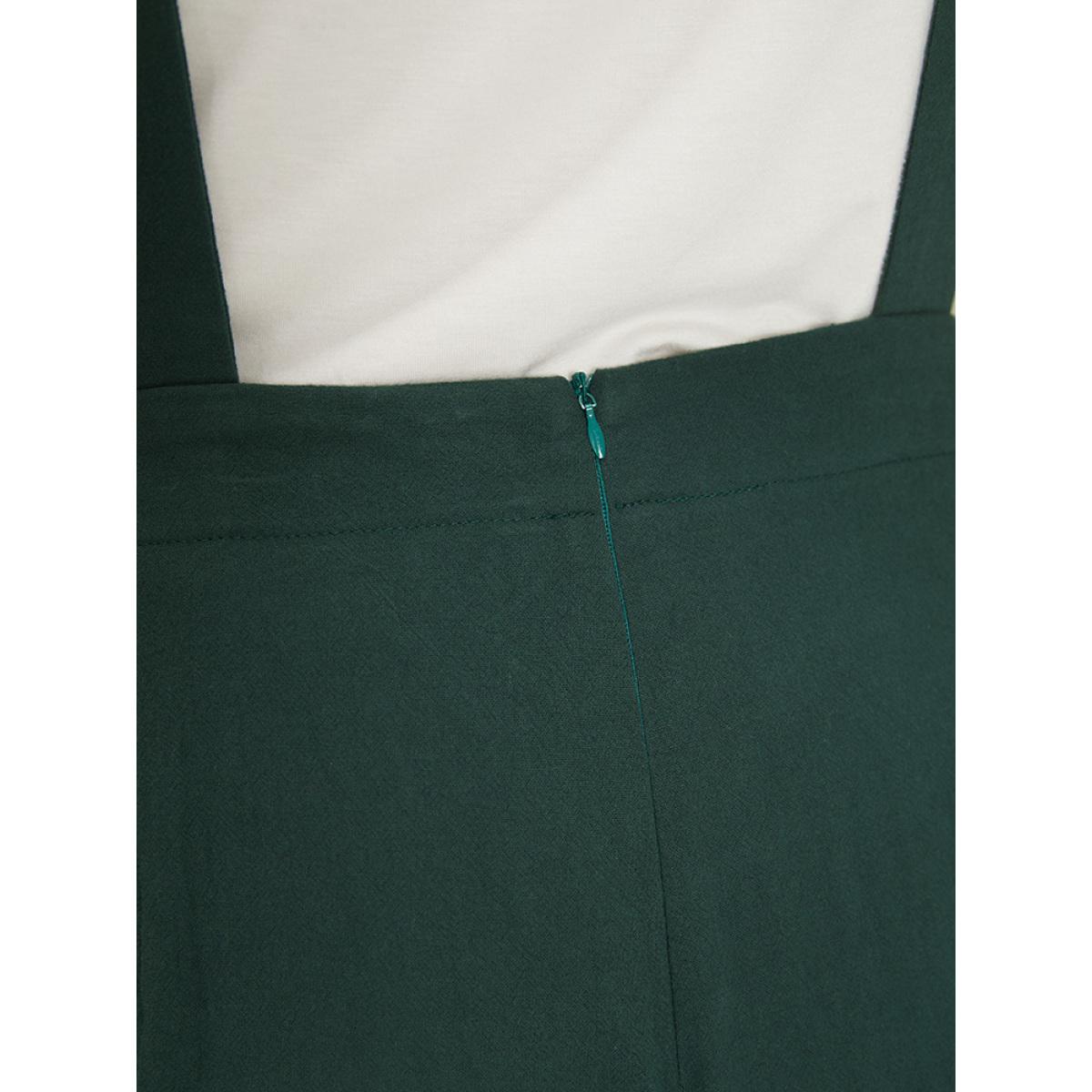 Plus Size Cyan Solid Button Detail Pocket Adjustable Straps Cami Jumpsuit Women Casual Sleeveless Square Neck Dailywear Loose Jumpsuits BloomChic 28/5X Product Image