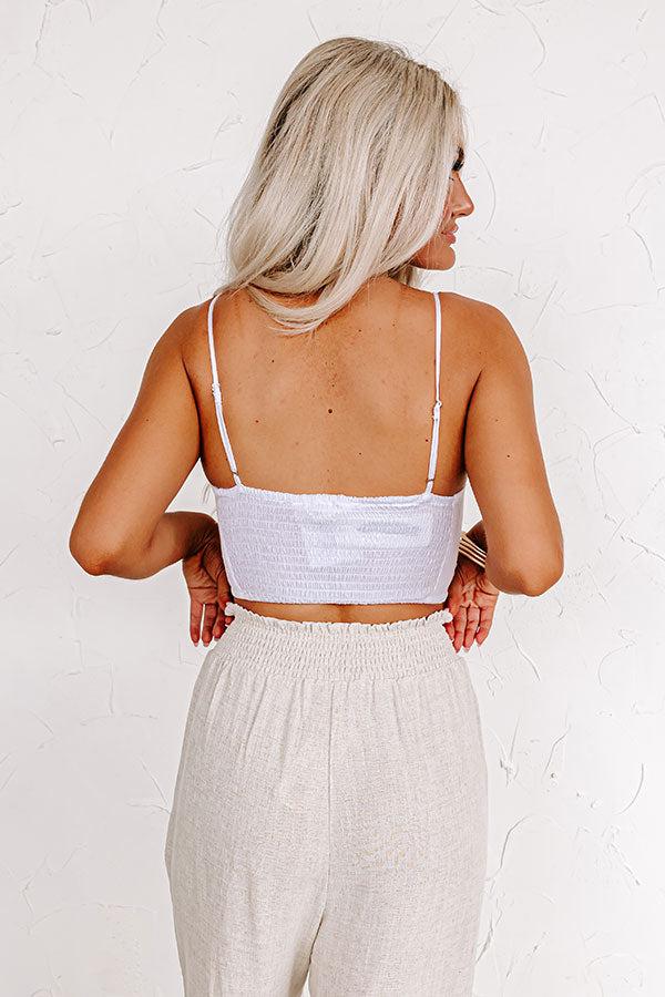 Tampa Nights Crochet Bralette In White Product Image