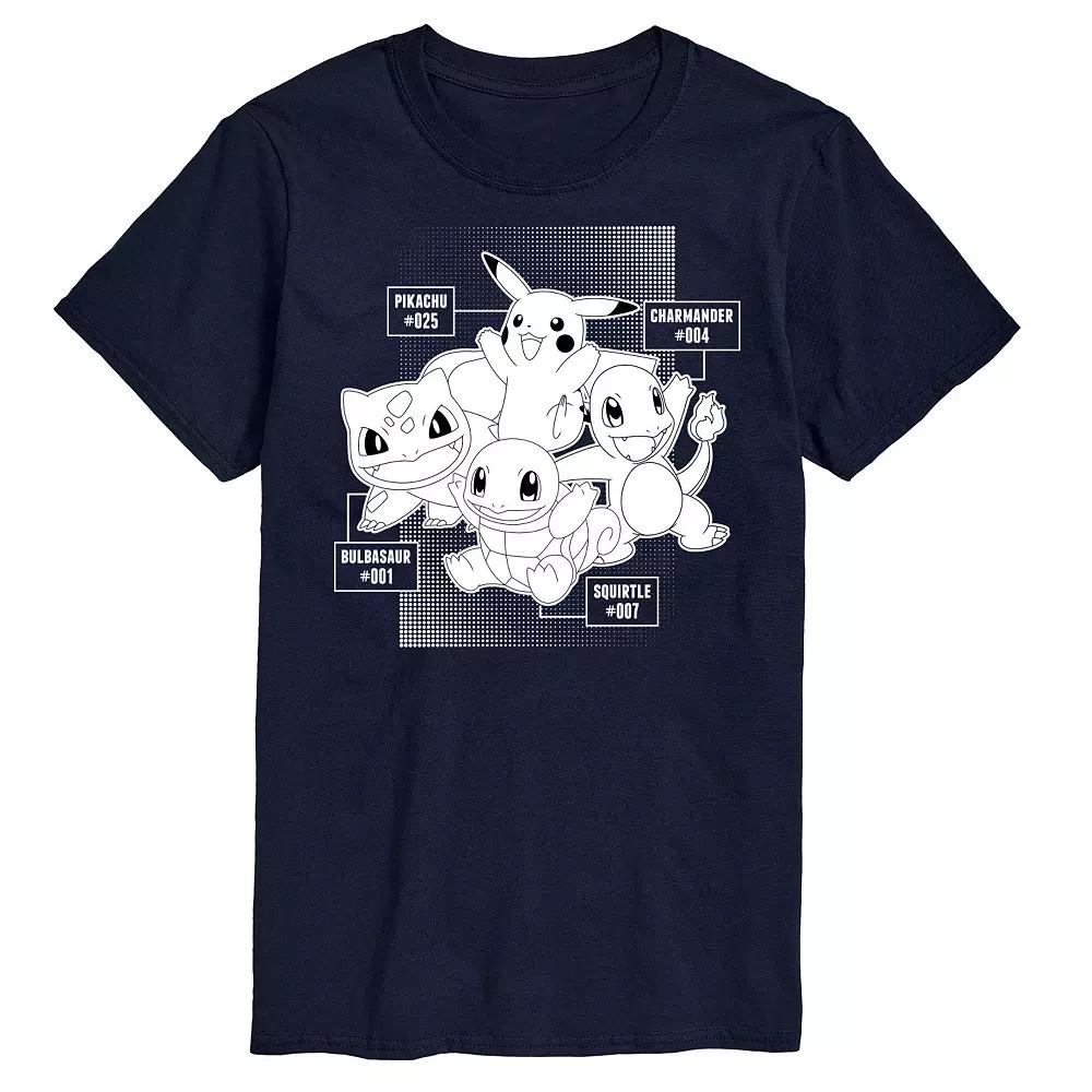 Men's Pokemon Starter Labels Graphic Tee,  Product Image