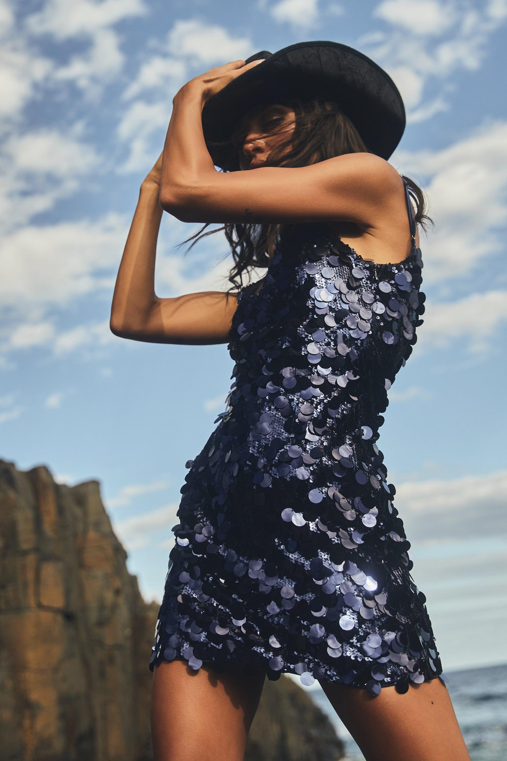 Romilly Sequin Mini Dress - Midnight Navy Product Image