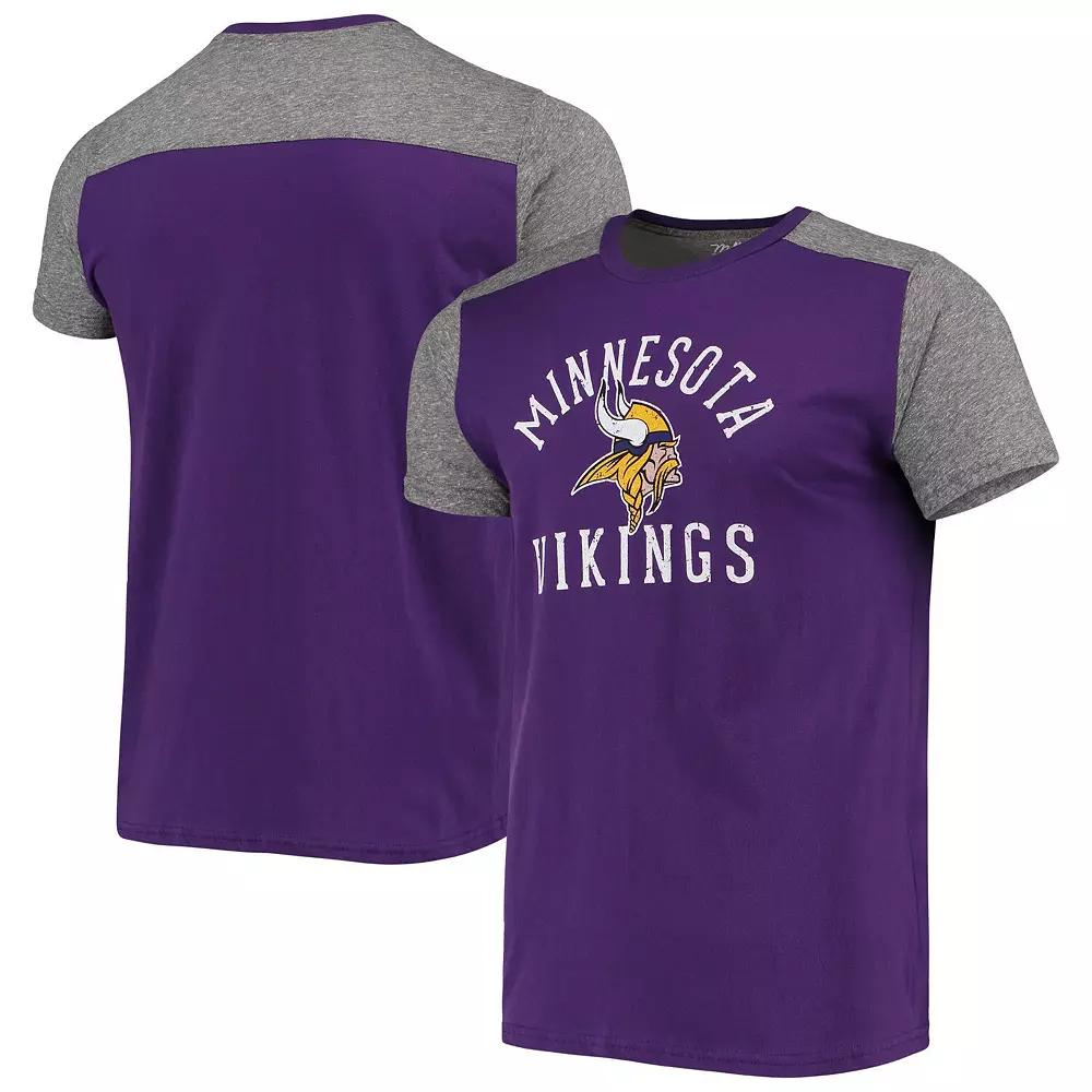 Men's Majestic Threads Purple/Gray Minnesota Vikings Field Goal Slub T-Shirt, Size: Large Product Image