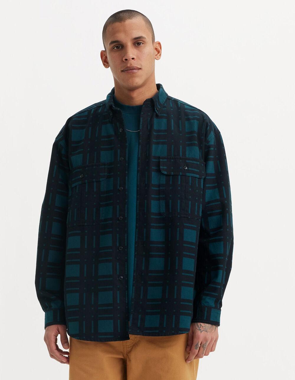 LEVI'S Skateboarding™ Mens Long Sleeve Button Up Shirt - BLACK COMBO Product Image