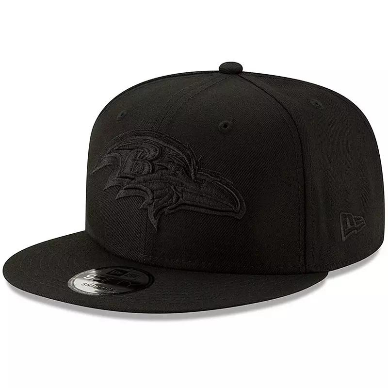 Men's New Era Black Baltimore Ravens Black On Black 9FIFTY Adjustable Hat Product Image