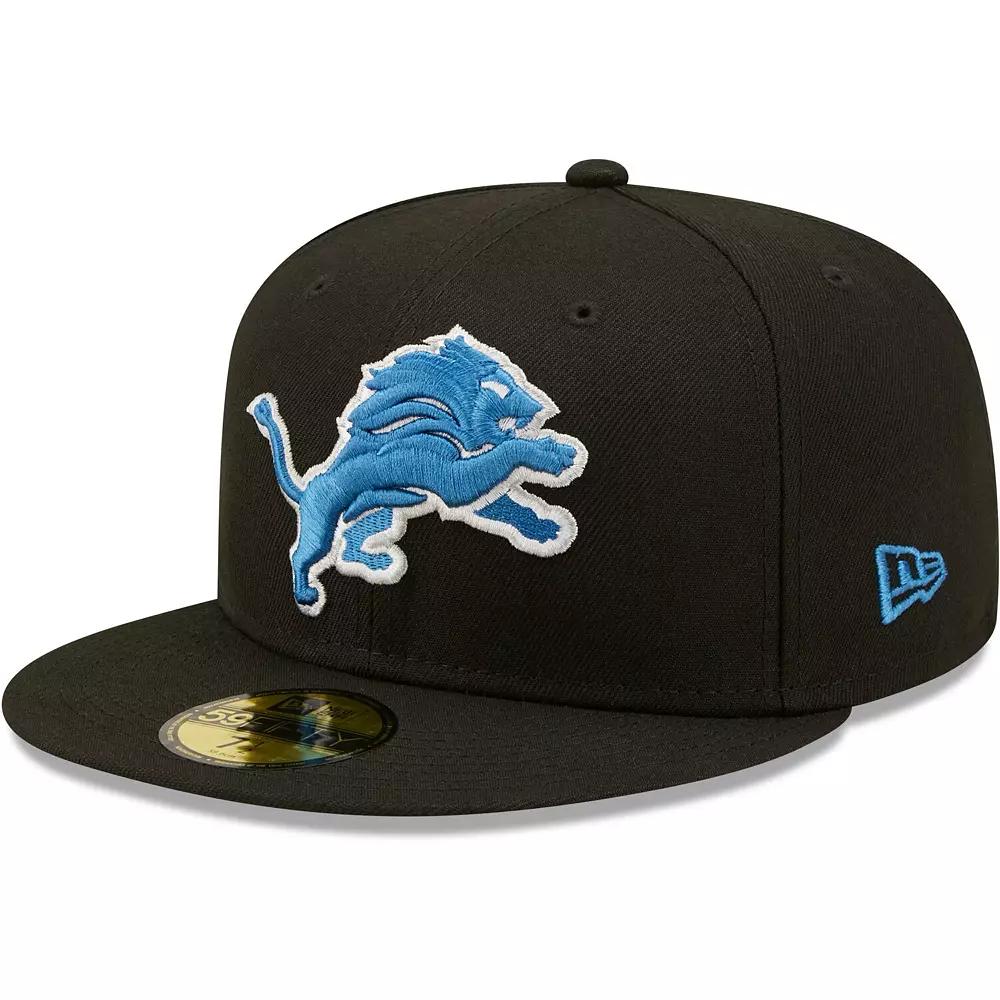 Men's New Era Black Detroit Lions Omaha 59FIFTY Fitted Hat, Size: 7 5/8 Product Image