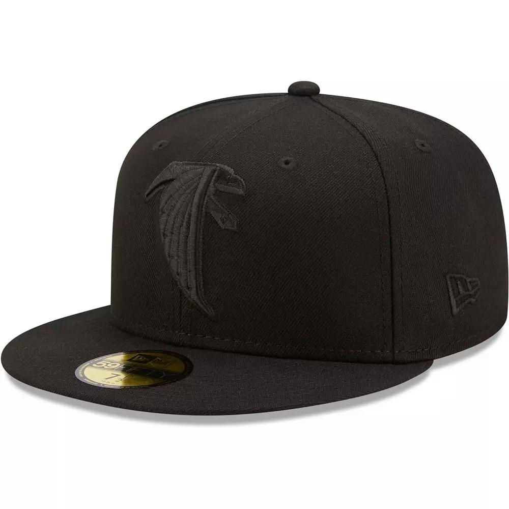 Men's New Era Atlanta Falcons Black on Black Alternate Logo 59FIFTY Fitted Hat,  Product Image