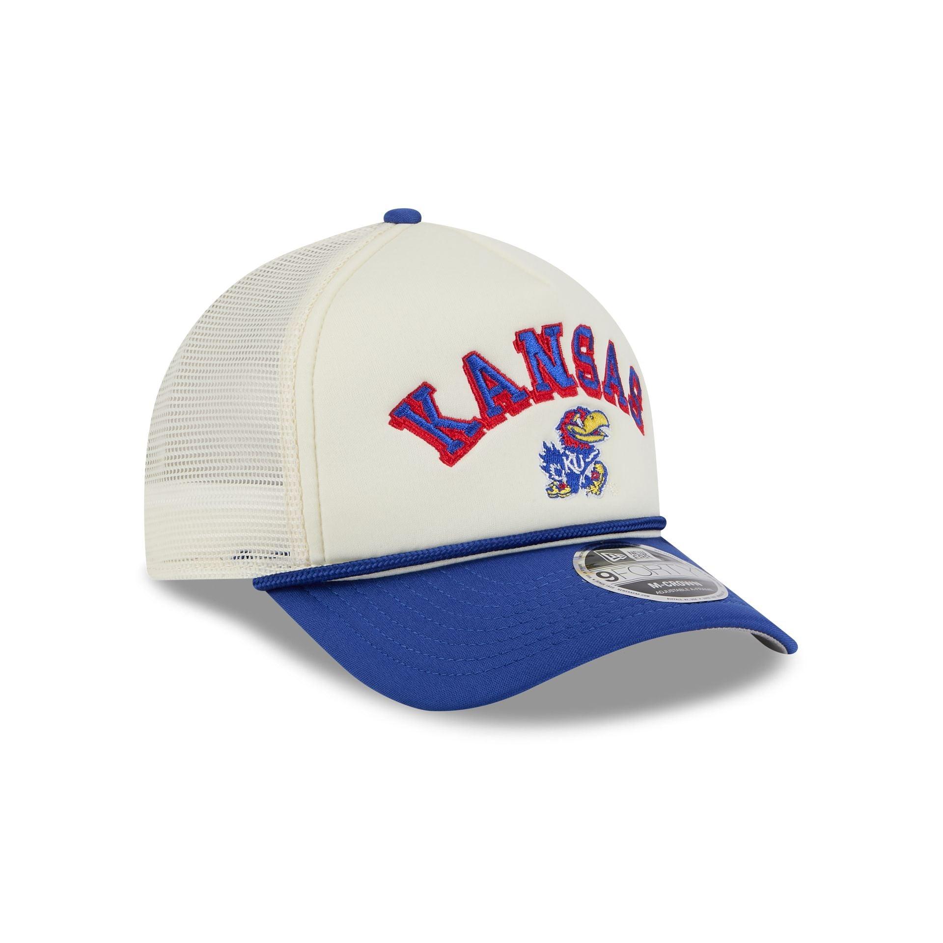 Kansas Jayhawks Chrome Arch 9FORTY M-Crown A-Frame Trucker Hat Male Product Image
