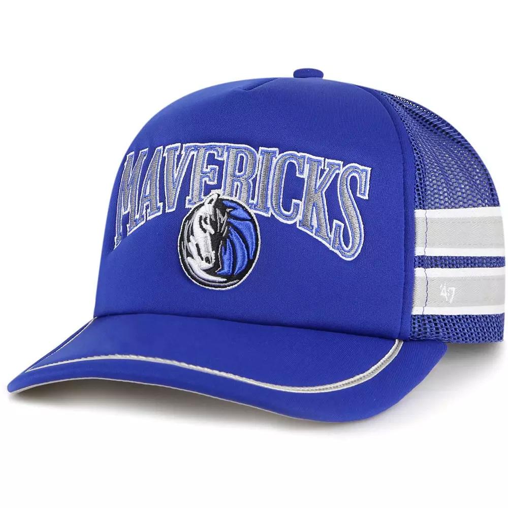 Men's '47 Blue Dallas Mavericks Sidebrand Stripes Trucker Adjustable Hat Product Image