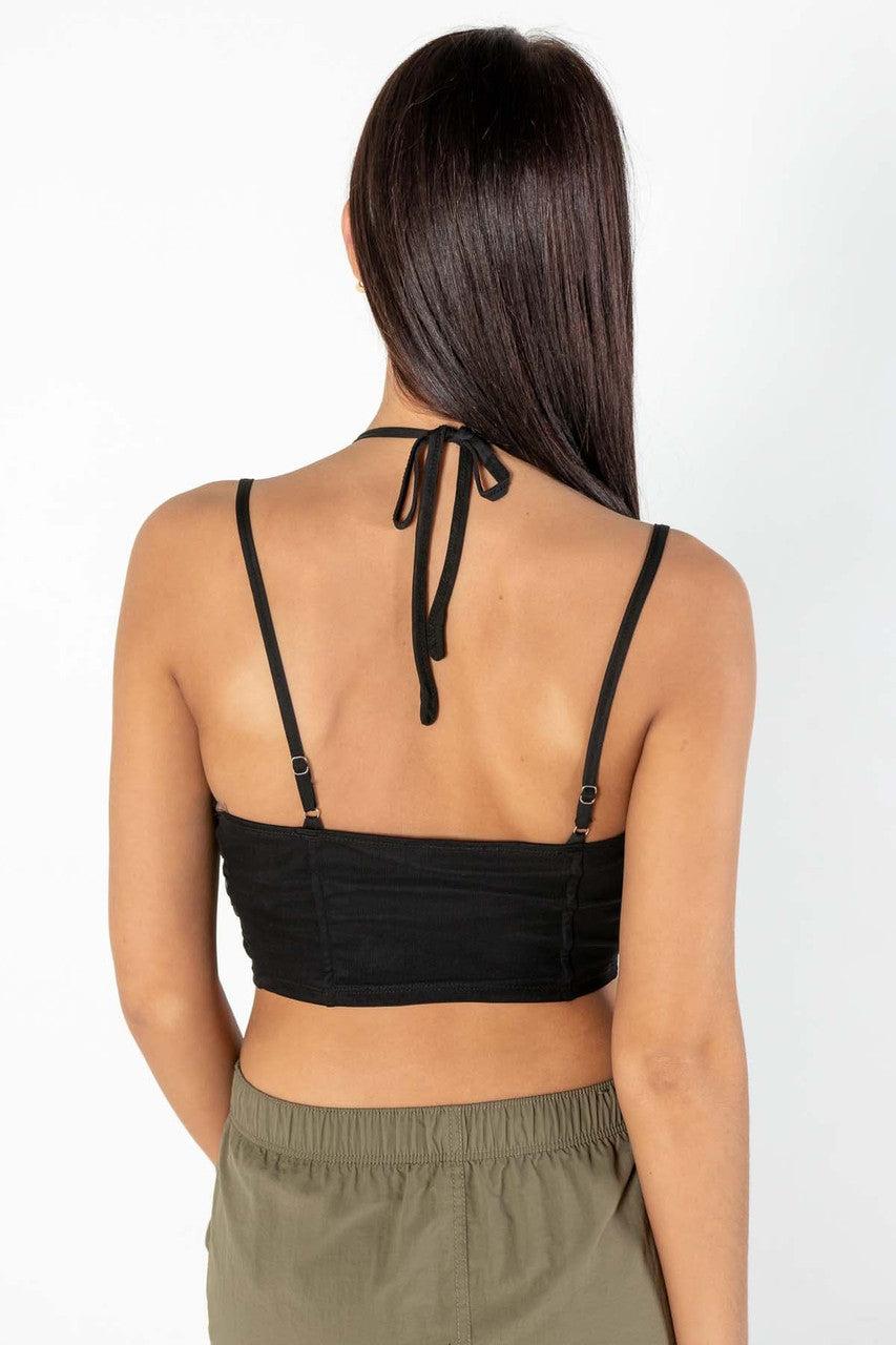 Black Mesh Bustier Halter Top Product Image