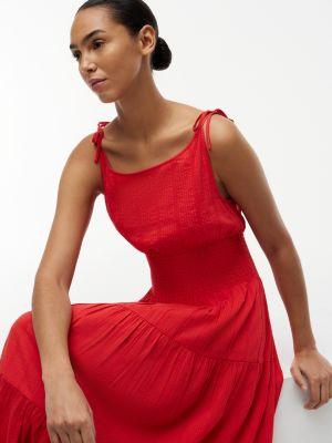 Tiered Seersucker Midi Dress Product Image