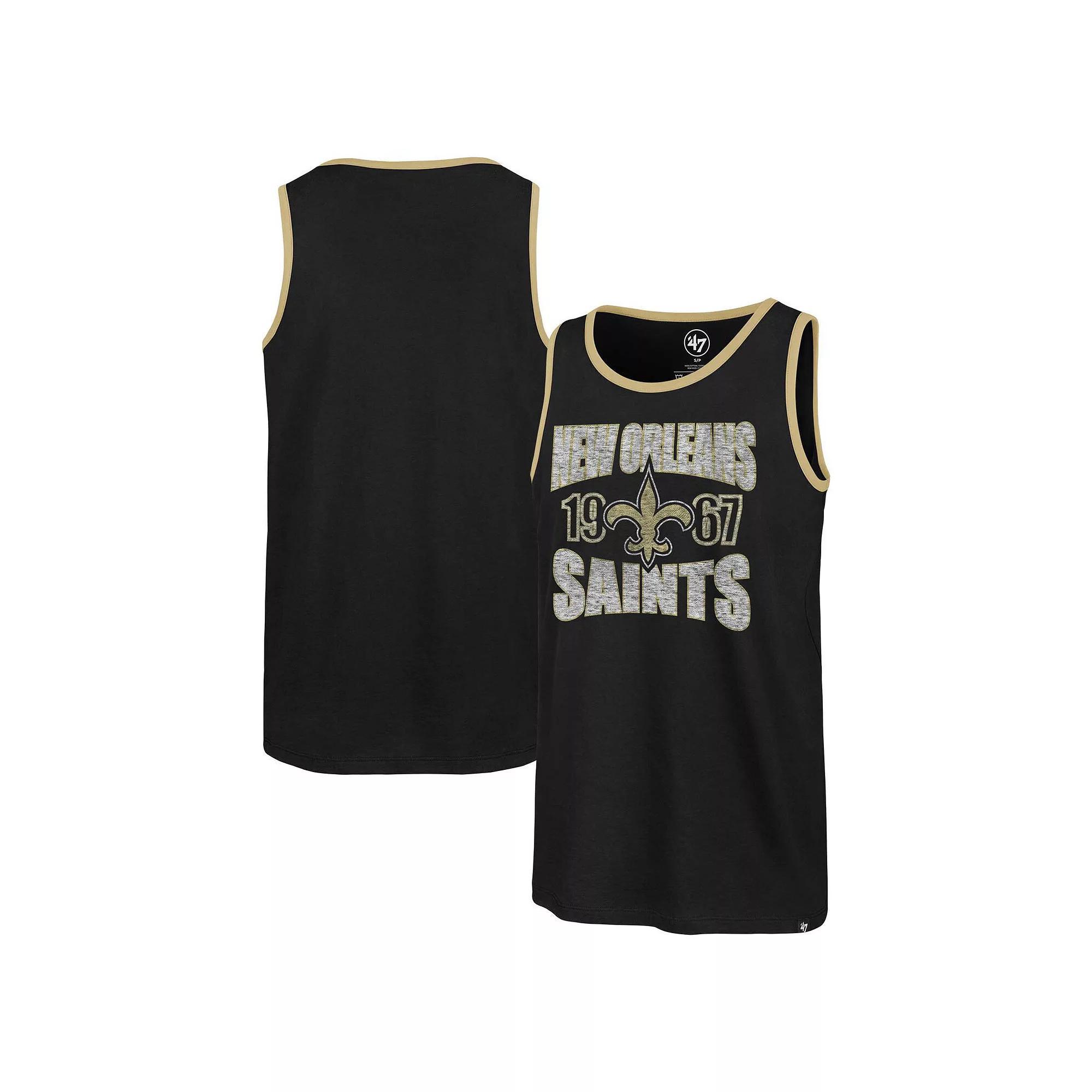 Men's '47 Black New Orleans Saints Upload Franklin Tank Top, Size: Small Product Image