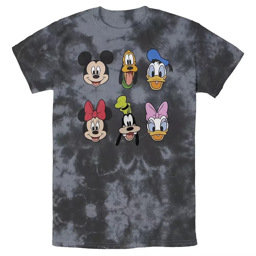 Men's Disney Mickey And Friends Group Shot Heads Wash Tee,  Product Image