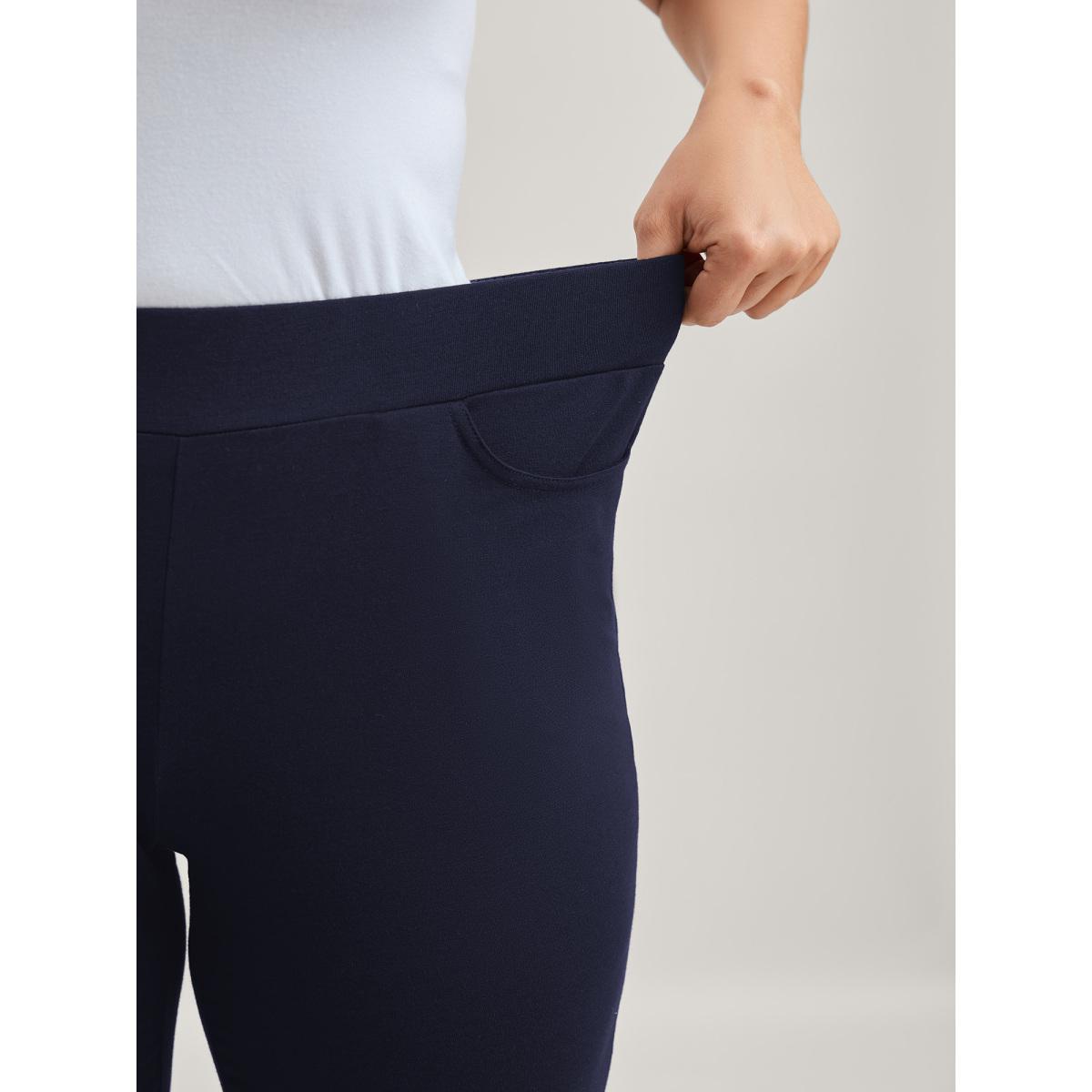 Plus Size Layered Ruffled Flare Hem Pants Women Black Romantic Bodycon Mid Rise Elegant Pants BloomChic 28/5X Product Image