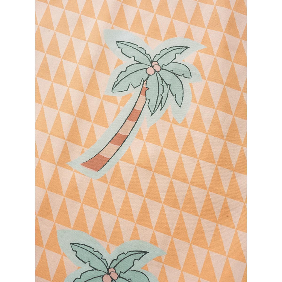 Plus Size Tropical Print Tie Knot Ruffle Cap Sleeve Dress Lightorange Women Resort Tie knot Round Neck Cap Sleeve Curvy BloomChic 30/6X Product Image