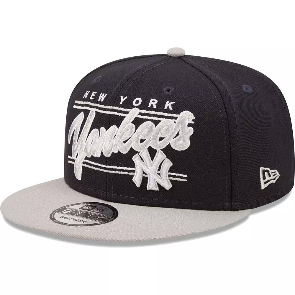 Men's New Era Navy/Gray New York Yankees Team Script 9FIFTY Adjustable Snapback Hat, Blue Product Image