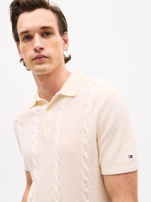 Cable Knit Polo Sweater Product Image