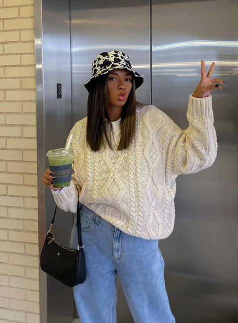 Anaya Oversized Sweater Beige Product Image