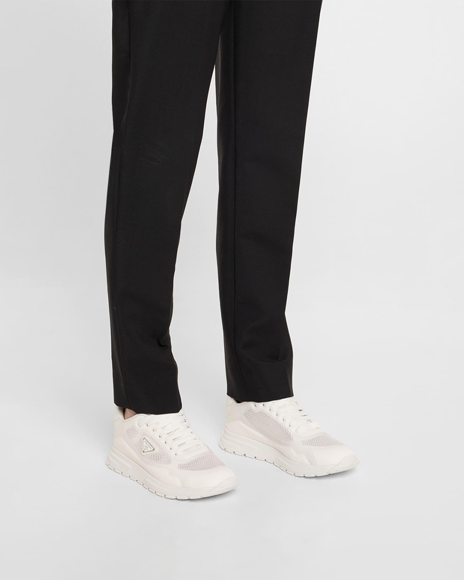 Rete Net Leather Lace-Up Sneakers Product Image