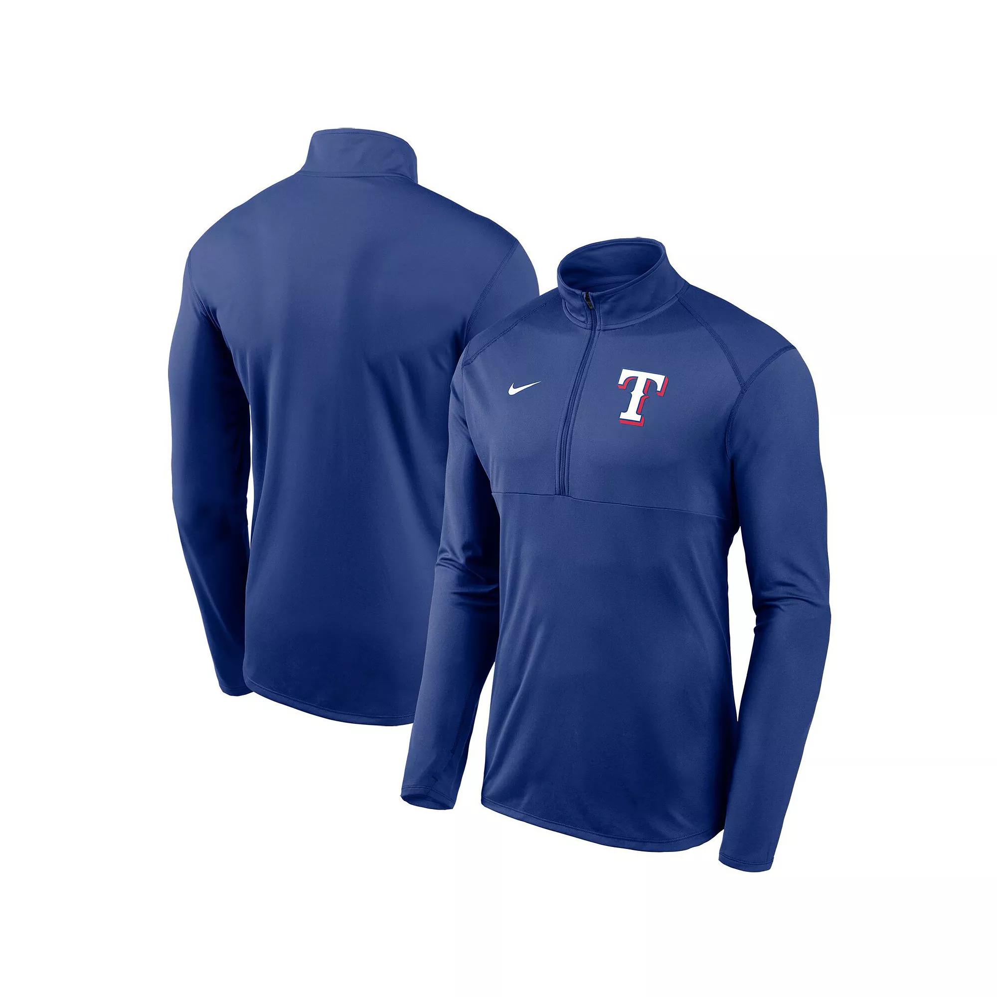 Men's Nike Royal Texas Rangers Team Logo Element Performance Half-Zip Pullover Jacket, Size: Large, Blue Product Image