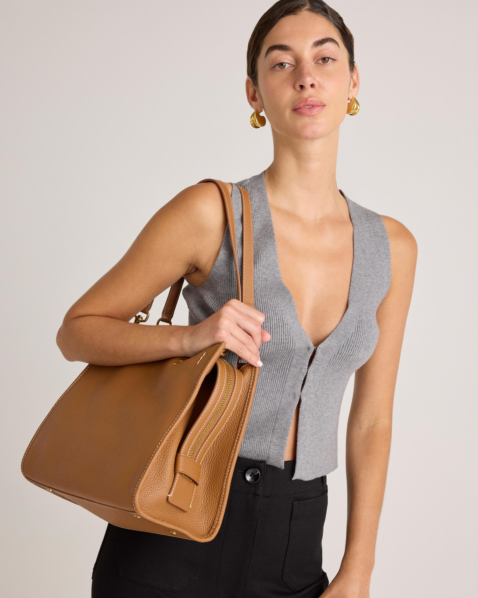 Quince | Women's Italian Leather Medium Convertible Satchel Product Image