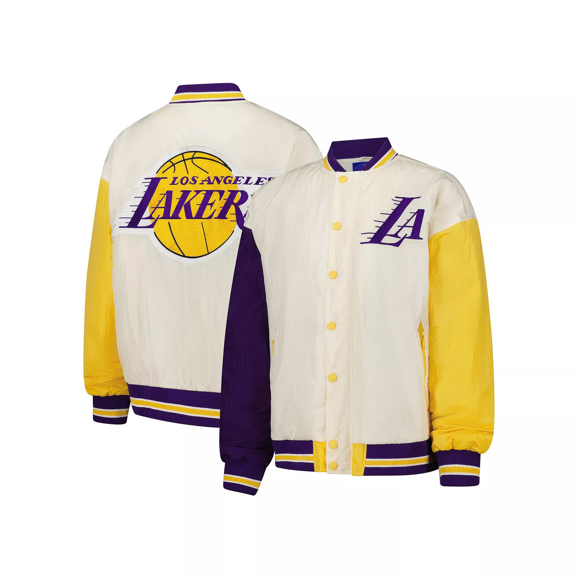 Women's Terez White Los Angeles Lakers Full-Snap Bomber Jacket, Size: Small Product Image