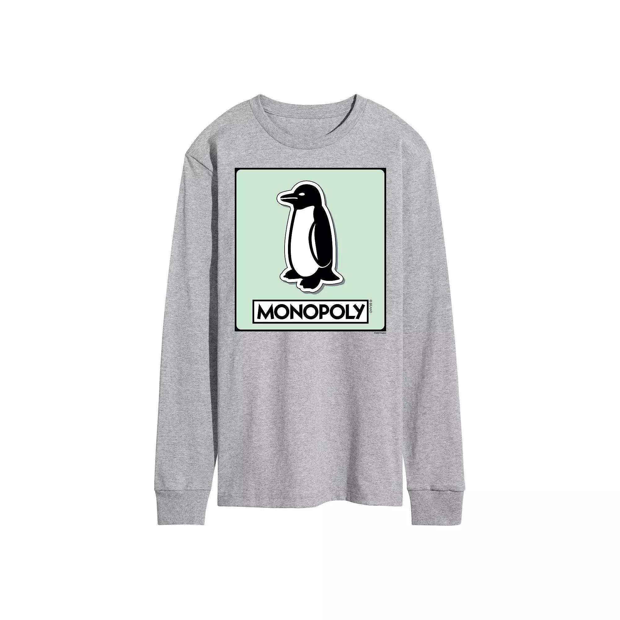 Men's Monopoly Penguin Game Token Long Sleeve Graphic Tee,  Product Image