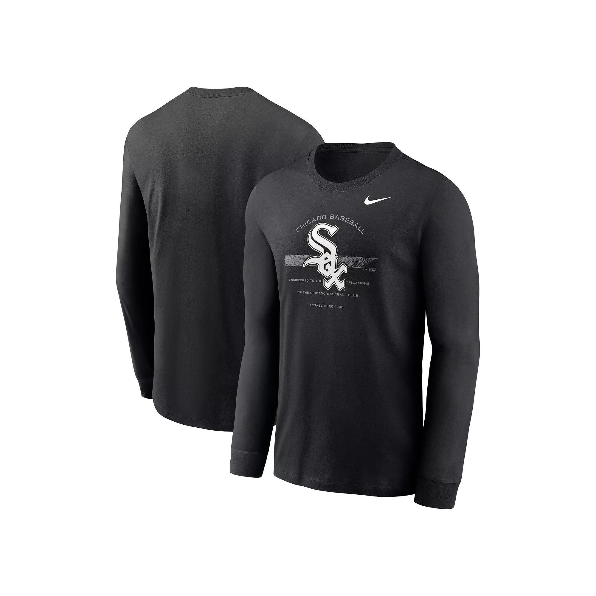 Men's Nike Navy Los Angeles Angels Over Arch Performance Long Sleeve T-Shirt, Size: Small, Blue Product Image