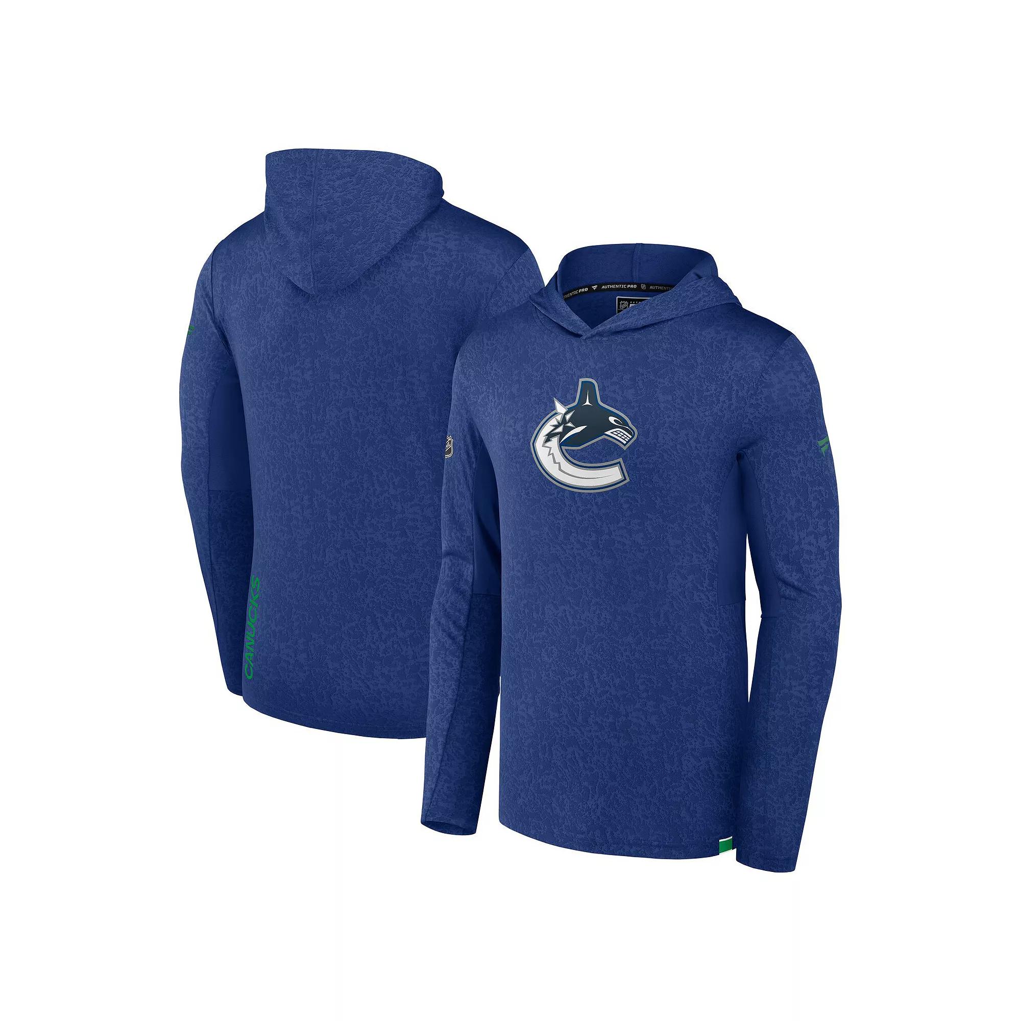 Men's Fanatics Blue Vancouver Canucks Authentic Pro Lightweight Pullover Hoodie, Size: Medium, Cnk Blue Product Image