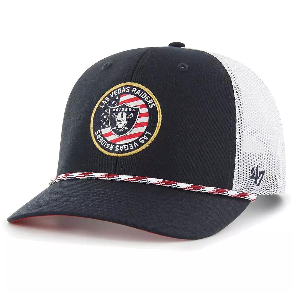 Men's '47  Navy/White Las Vegas Raiders Union Patch Trucker Adjustable Hat, Lvr Blue Product Image