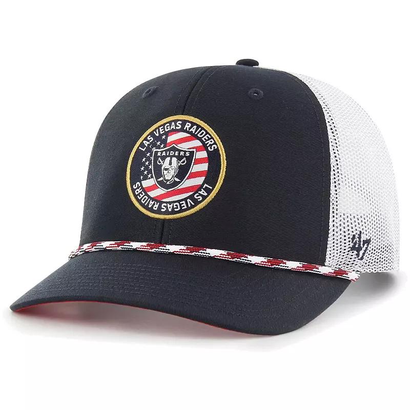 Men's '47  Navy/White Las Vegas Raiders Union Patch Trucker Adjustable Hat, Lvr Blue Product Image