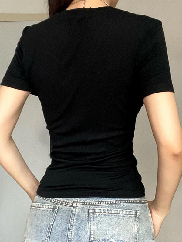 Lettering Printed Short Sleeve Tee Product Image